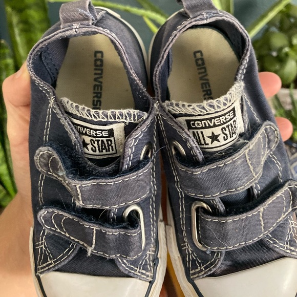 Converse Navy and White Velcro Sneakers - Picture 3 of 5